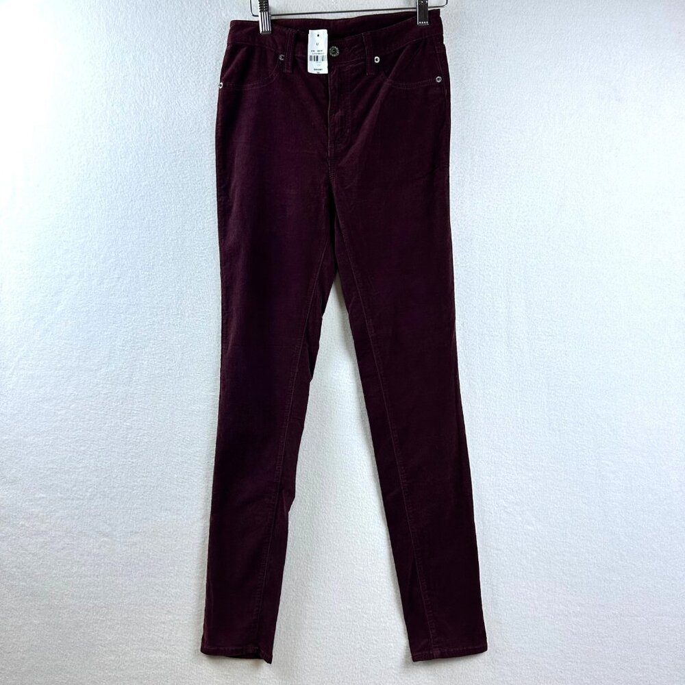 Carmar Burgundy Corduory Skinny Pants Womens Size 26 Office Chic Y2K 90s Retro